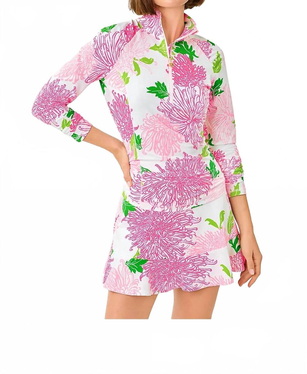 NEW LILLY PULITZER upf 50+ luxletic justine half zip jacket in resort white lil